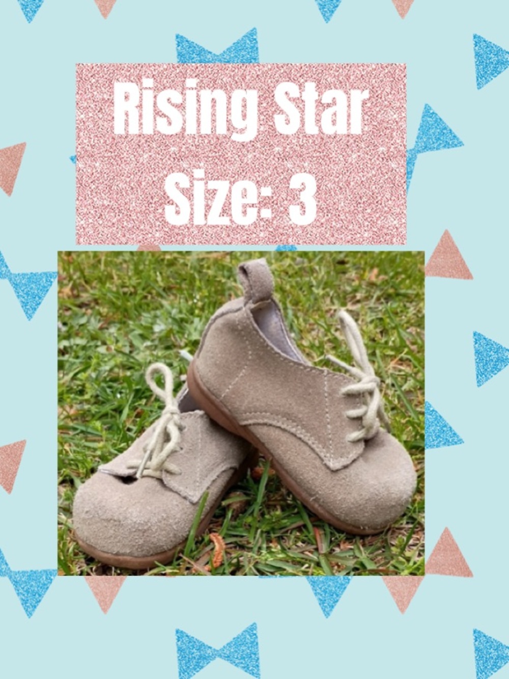 Rising Star Kids Suede Lace-Up Shoes in Taupe